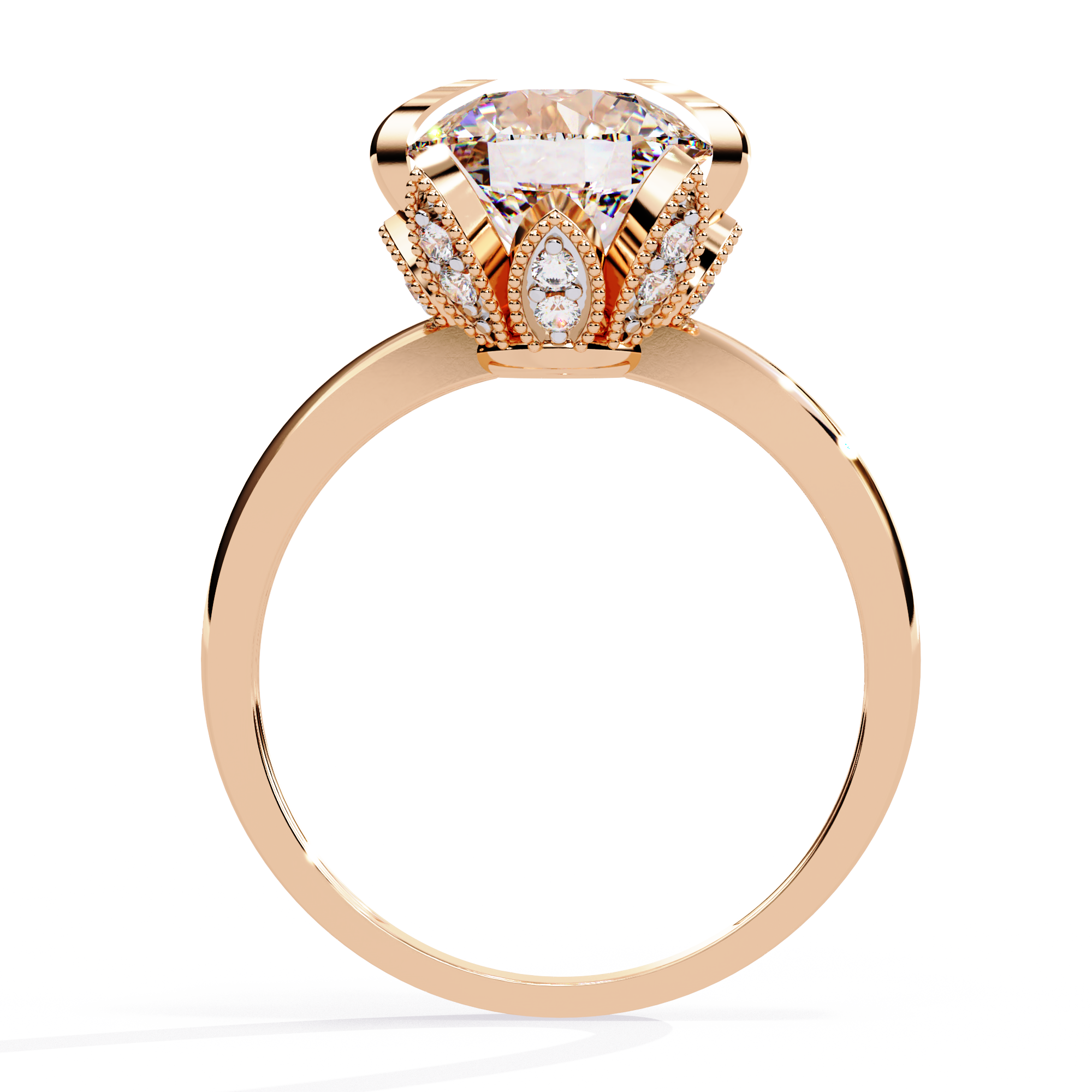 Solitairekart-3.17 CT Brilliant Round Lab Grown Diamond Solitaire Ring